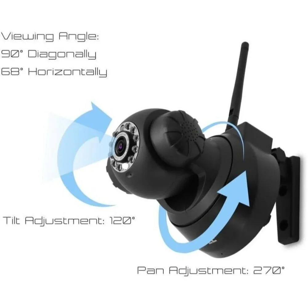 Pyle Wireless Home Security IP Camera WiFi Remote H.264 MJPEG Video Monitor